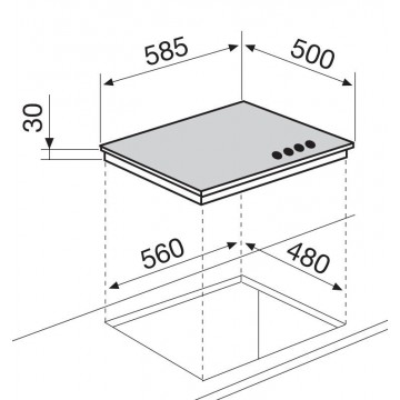 Glem-Gas GT645AC Εστία Υγραερίου Αυτόνομη 58.5x50εκ.